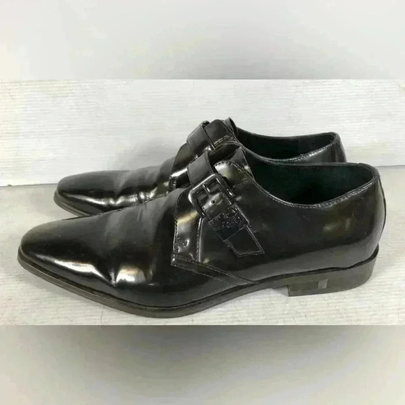 Versace Mens Black Patent Leather Italy Slip-On Loafer Dress Shoes Size 41 - Picture 1 of 8